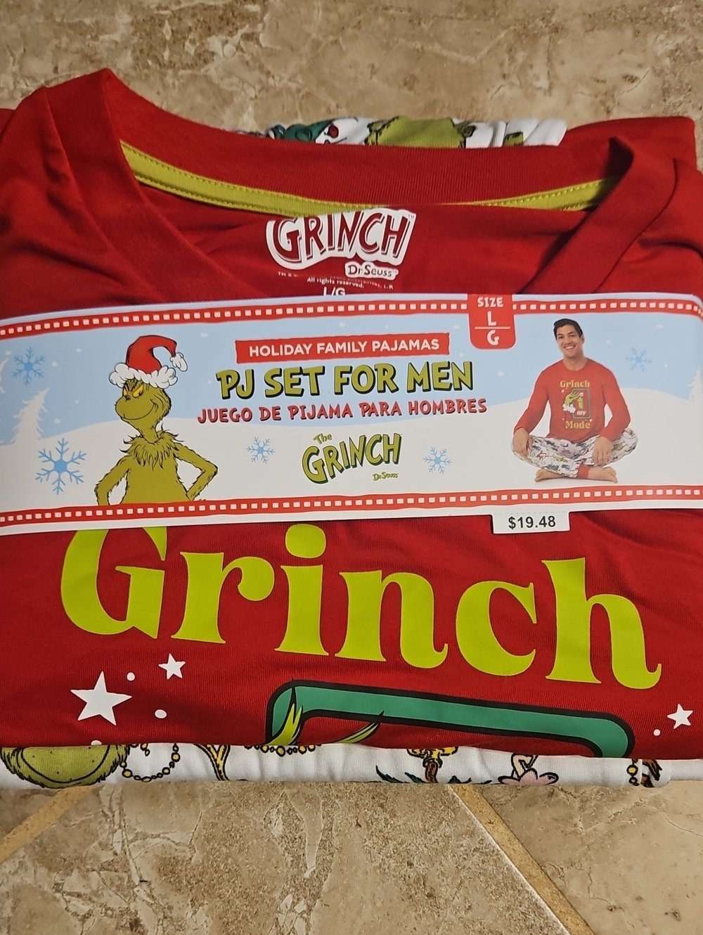 Grinch Men's Red Holiday Pajama Set